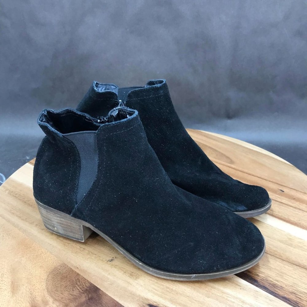 Kensie Garry Black Faux Suede Zip Up Booties Ankle Boots Womens Size 8.5 M